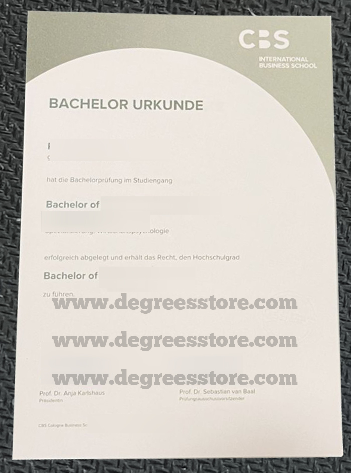 CBS 国际商学院 文凭证书，Buy a CBS International Business School Urkunde