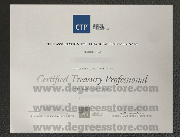 Certified Treasury Professional certificate