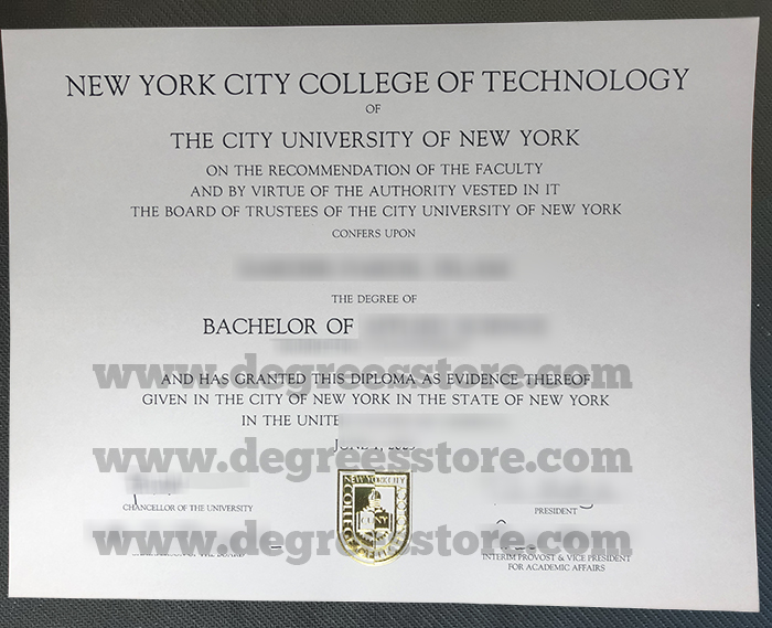City Tech diploma, 订购纽约城市技术学院文凭证书