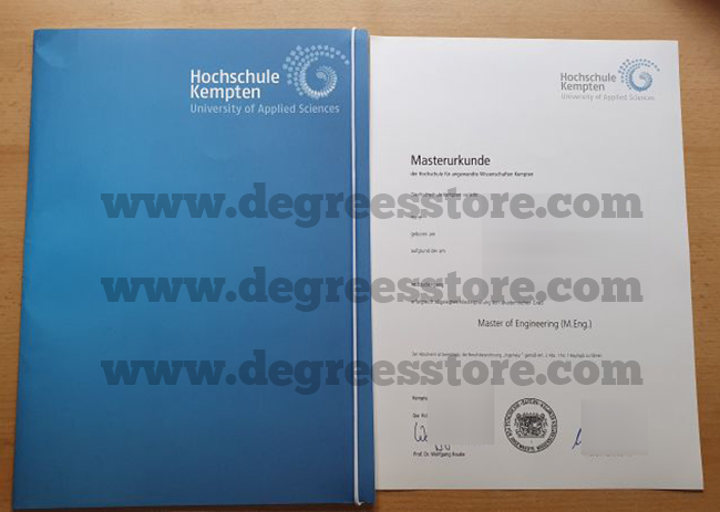 Hochschule Kempten Urkunde