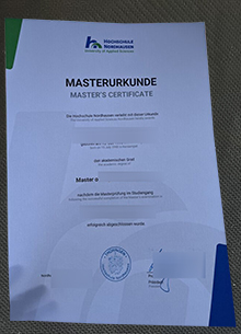Hochschule Nordhausen Urkunde