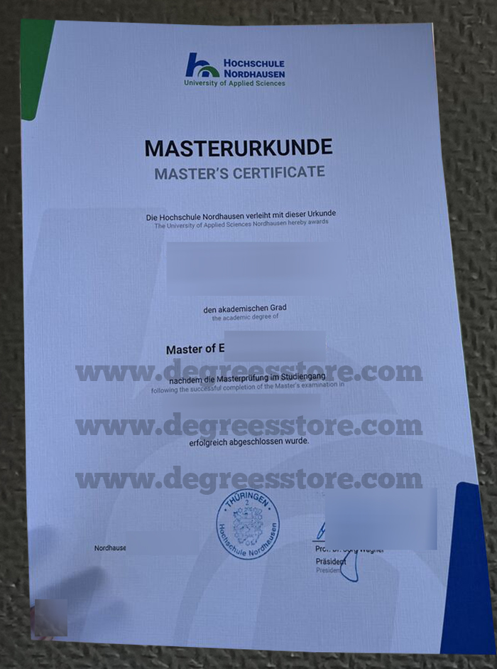 Hochschule Nordhausen Urkunde