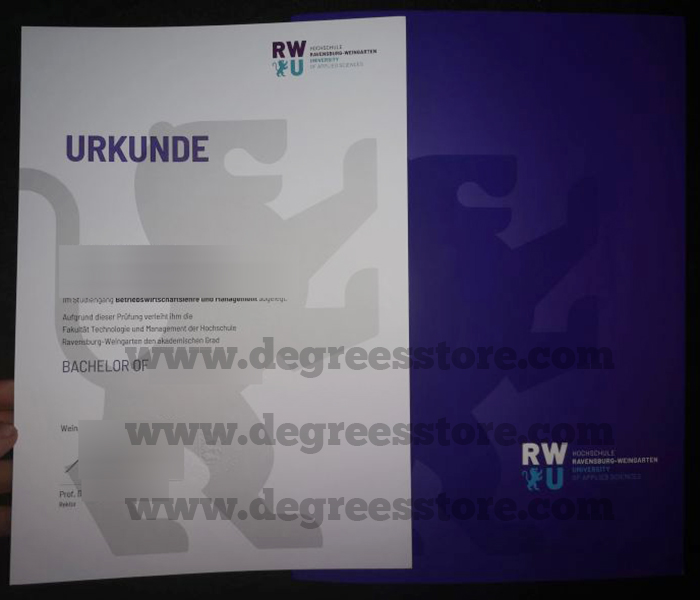 Hochschule Ravensburg-Weingarten Urkunde