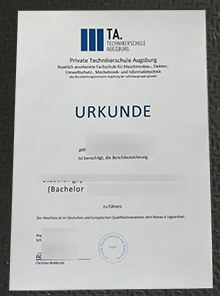 Technikerschule Augsburg Urkunde