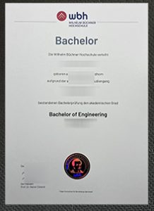 WBH degree，Wilhelm Büchner Hochschule (WBH) Urkunde sample