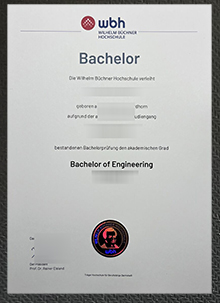 WBH degree，Wilhelm Büchner Hochschule (WBH) Urkunde sample