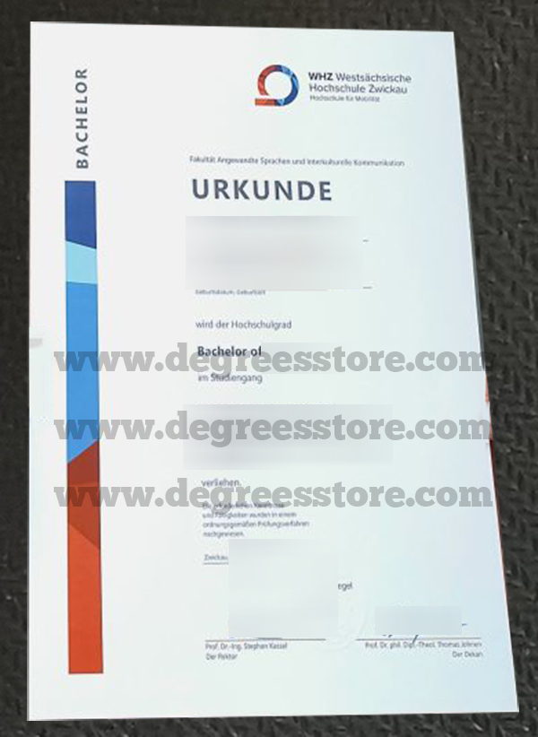 Westsächsische Hochschule Zwickau Urkunde