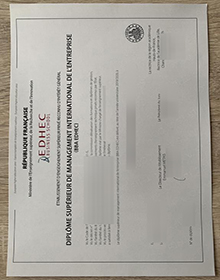 EDHEC Business School diploma sample