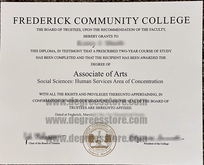 Frederick Community College (FCC) diploma