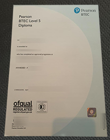 Pearson BTEC Level 5 diploma certificate