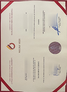 Uluslararası Kıbrıs Üniversitesi diploma certificate