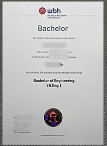 Wilhelm Büchner Hochschule (WBH) Urkunde sample