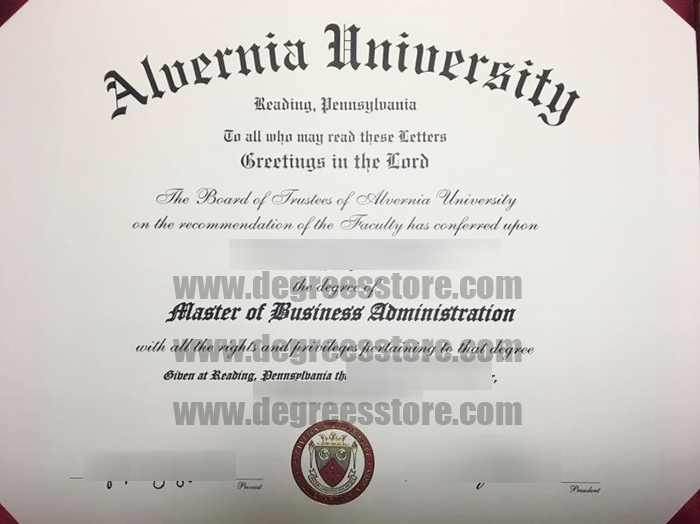 Alvernia University diploma