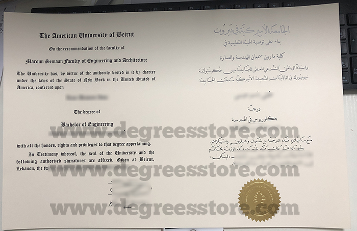 American University of Beirut diploma