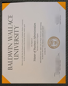 Baldwin Wallace University degree certificate