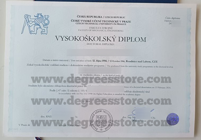 České vysoké učení technické v Praze diploma