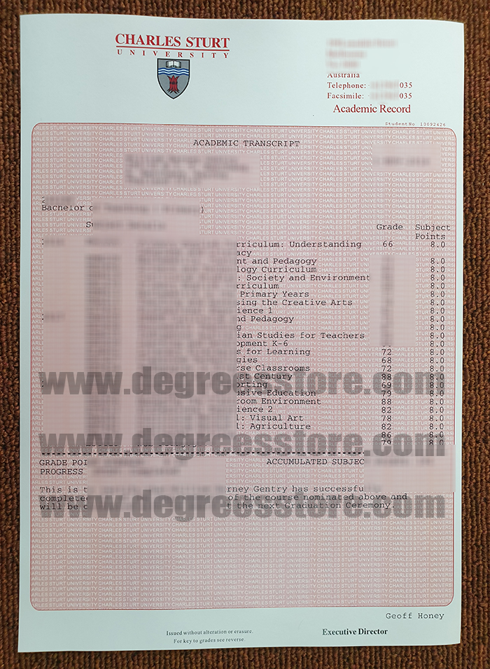 Charles Sturt University transcript