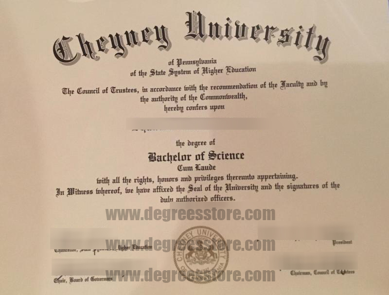 Cheyney University of Pennsylvania diploma