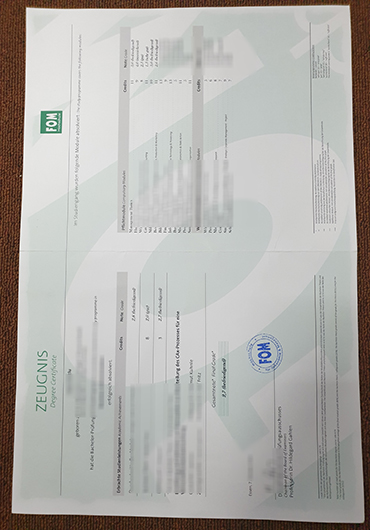 FOM Zeugnis sample