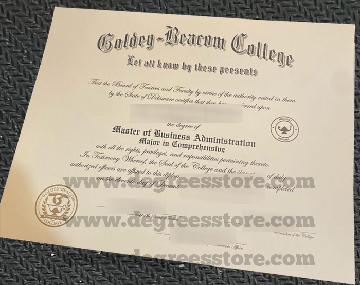 Goldey–Beacom College diploma Goldey–Beacom College diploma