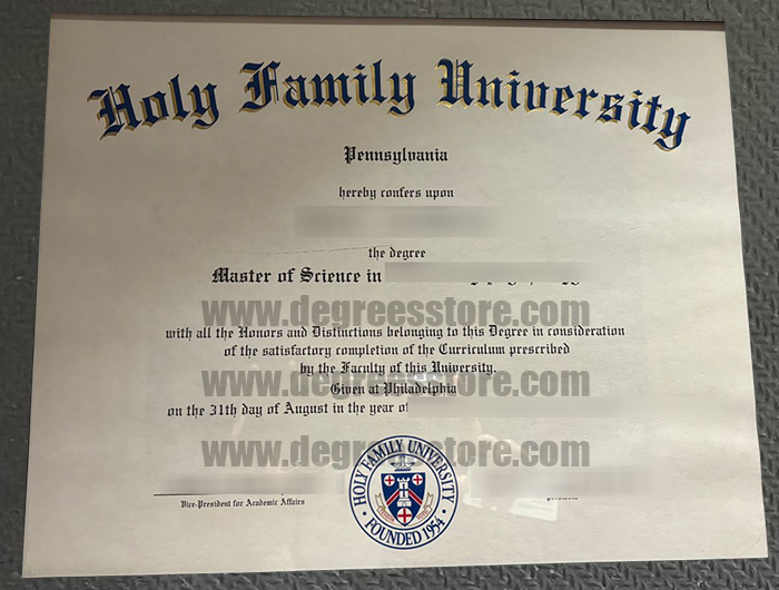 Holy Family University diploma 