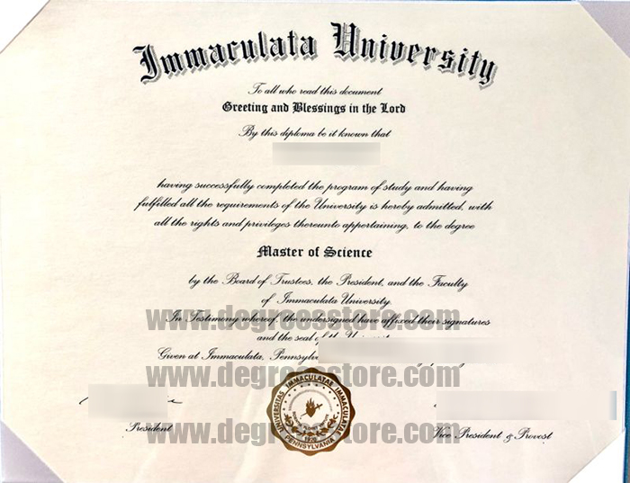 Immaculata University diploma certificate Immaculata University diploma certificate