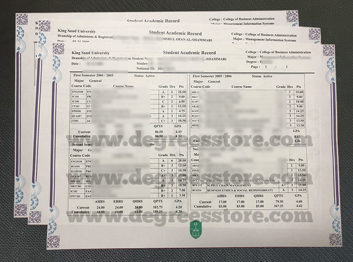 King Saud University transcript