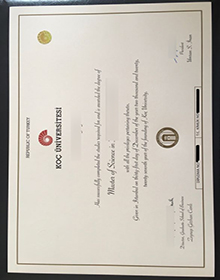 Koç Üniversitesi diploma certificate