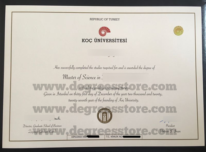 Koç Üniversitesi diploma Koç Üniversitesi diploma