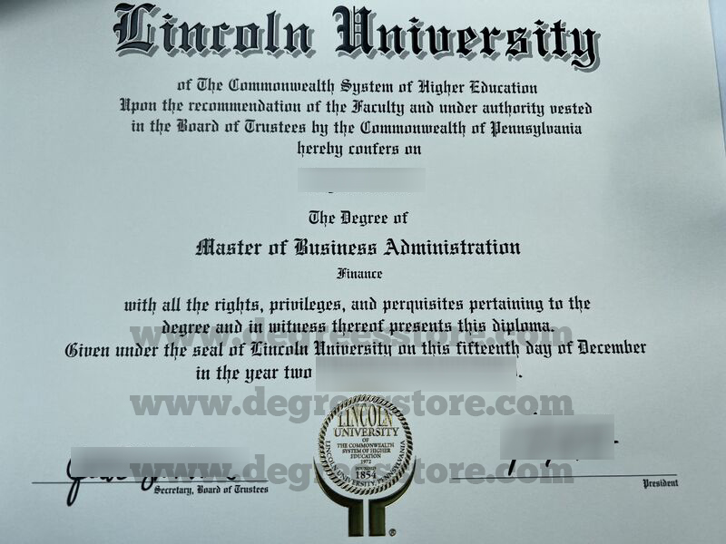 Lincoln University (Pennsylvania) diploma