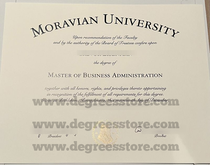 Moravian University diploma