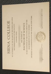 Siena College Diploma sample