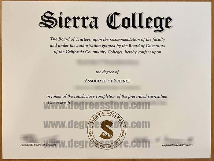 Sierra College diploma