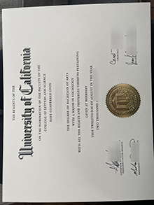 UC Berkeley BA diploma sample