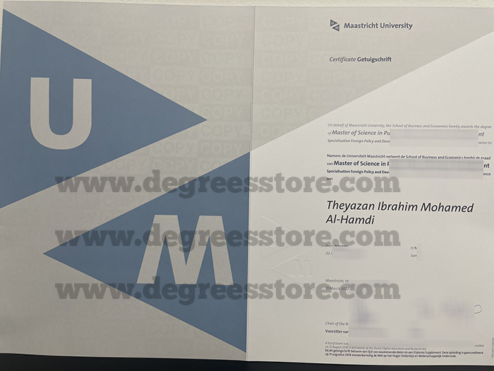 Universiteit Maastricht Getuigschrift