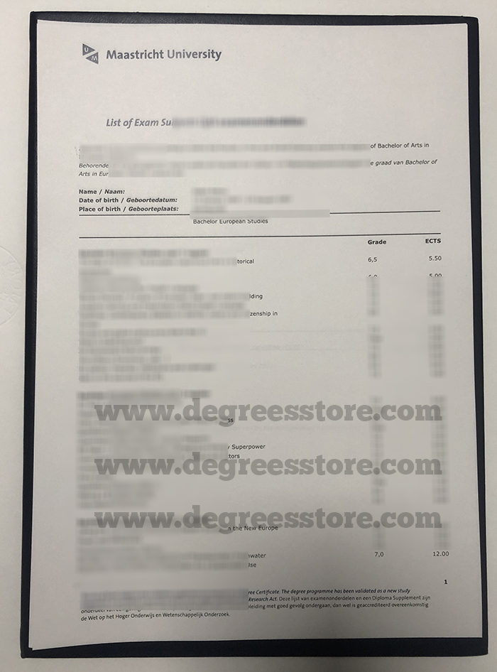 Universiteit Maastricht Transcript
