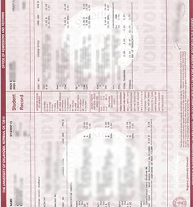 University of Oklahoma transcript sample