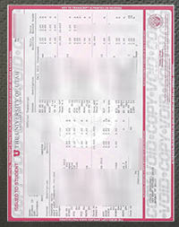 University of Utah transcript sample