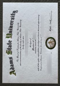 Adams State University diploma sample