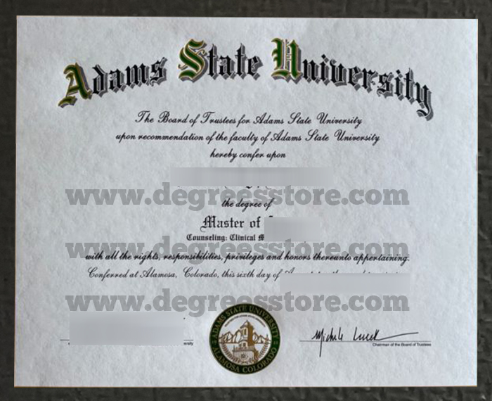 Adams State University diploma