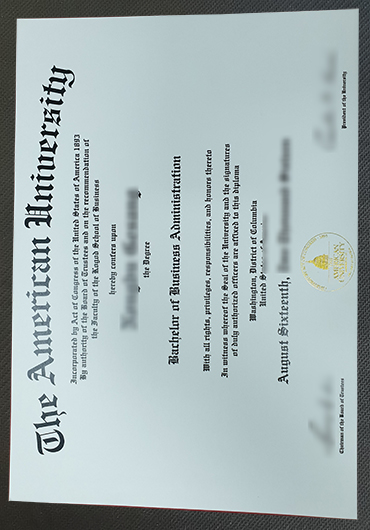 American University diploma sample
