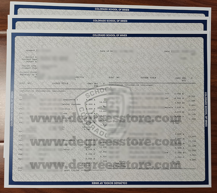 Colorado School of Mines transcript