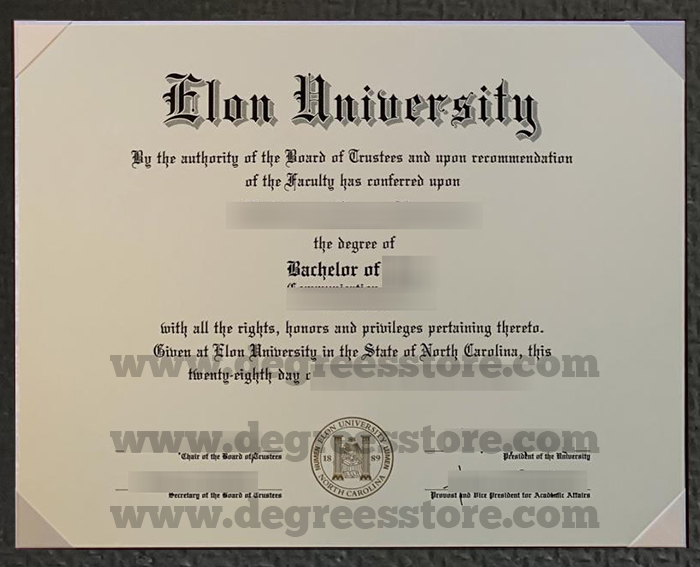 Elon University diploma