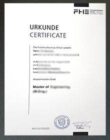 Fachhochschule Erfurt Urkunde sample