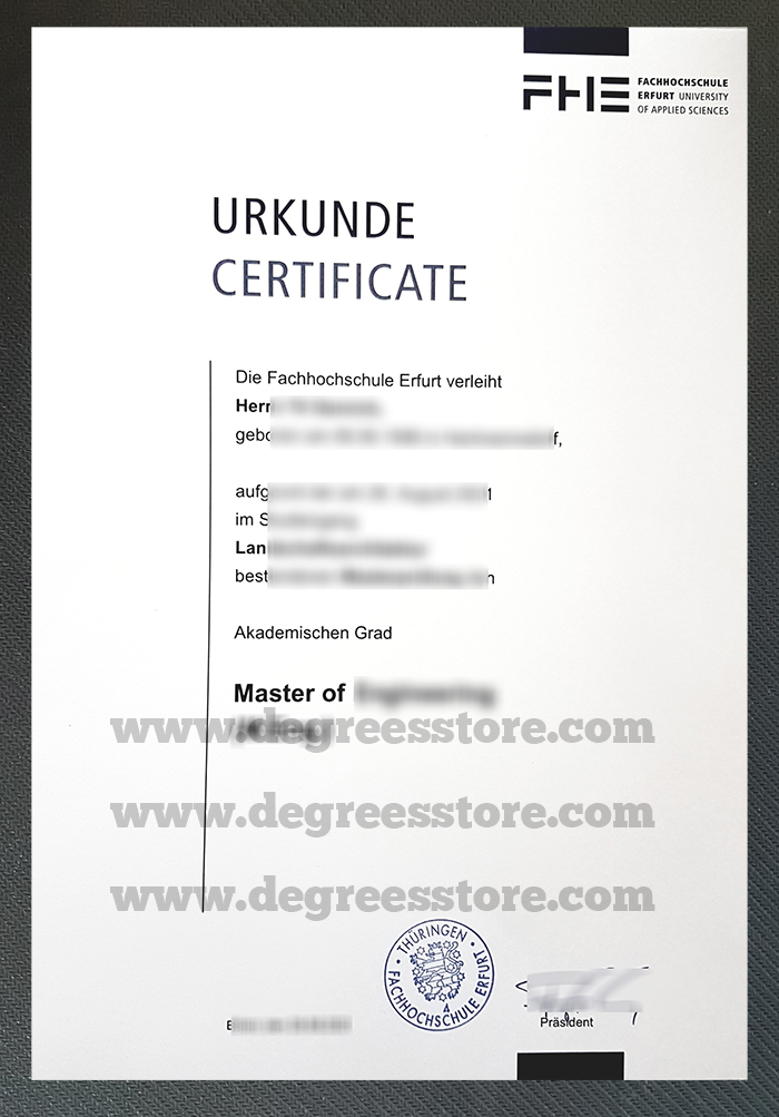 Fachhochschule Erfurt Urkunde