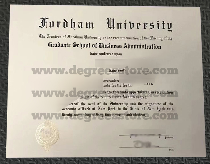 Fordham University diploma