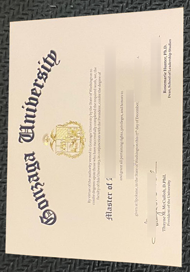 Gonzaga University (GU) diploma