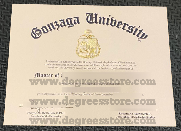 Gonzaga University (GU) diploma