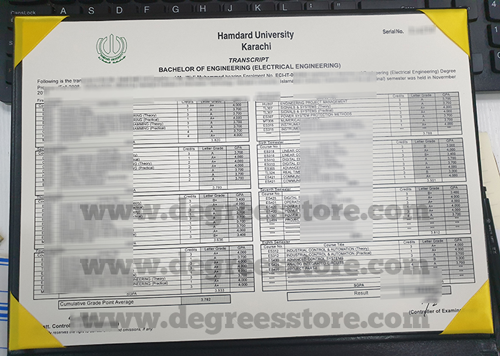 Hamdard University transcript