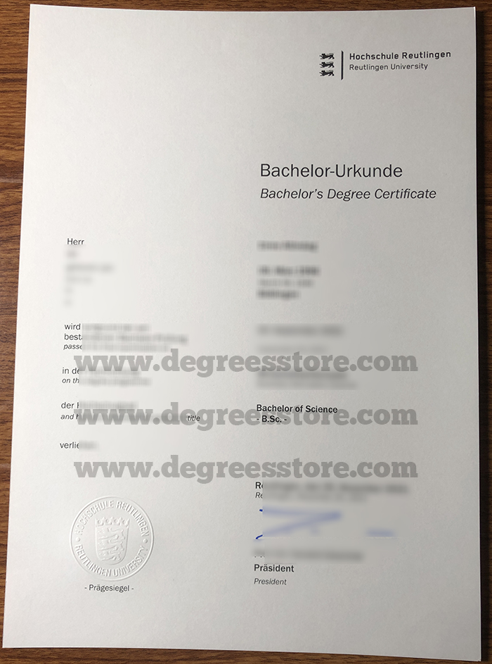 Hochschule Reutlingen Urkunde